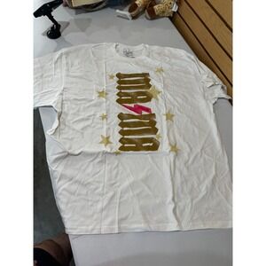 Slyfox Threads Mama Graphic Tee White Gold Pink AC DC Style Star Shirt 3X Womens